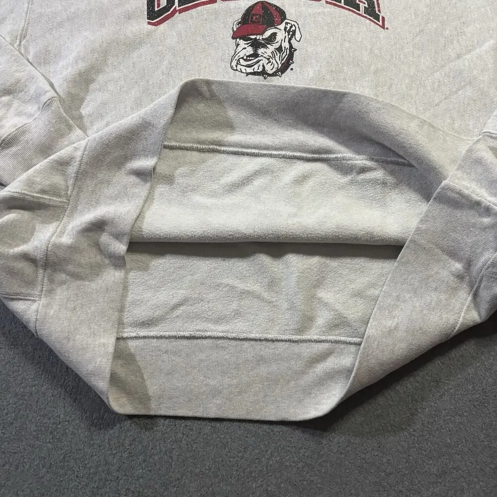 Vintage Champion Reverse Weave Georgia Bulldogs Crewneck Sweatshirt Gray 2XL